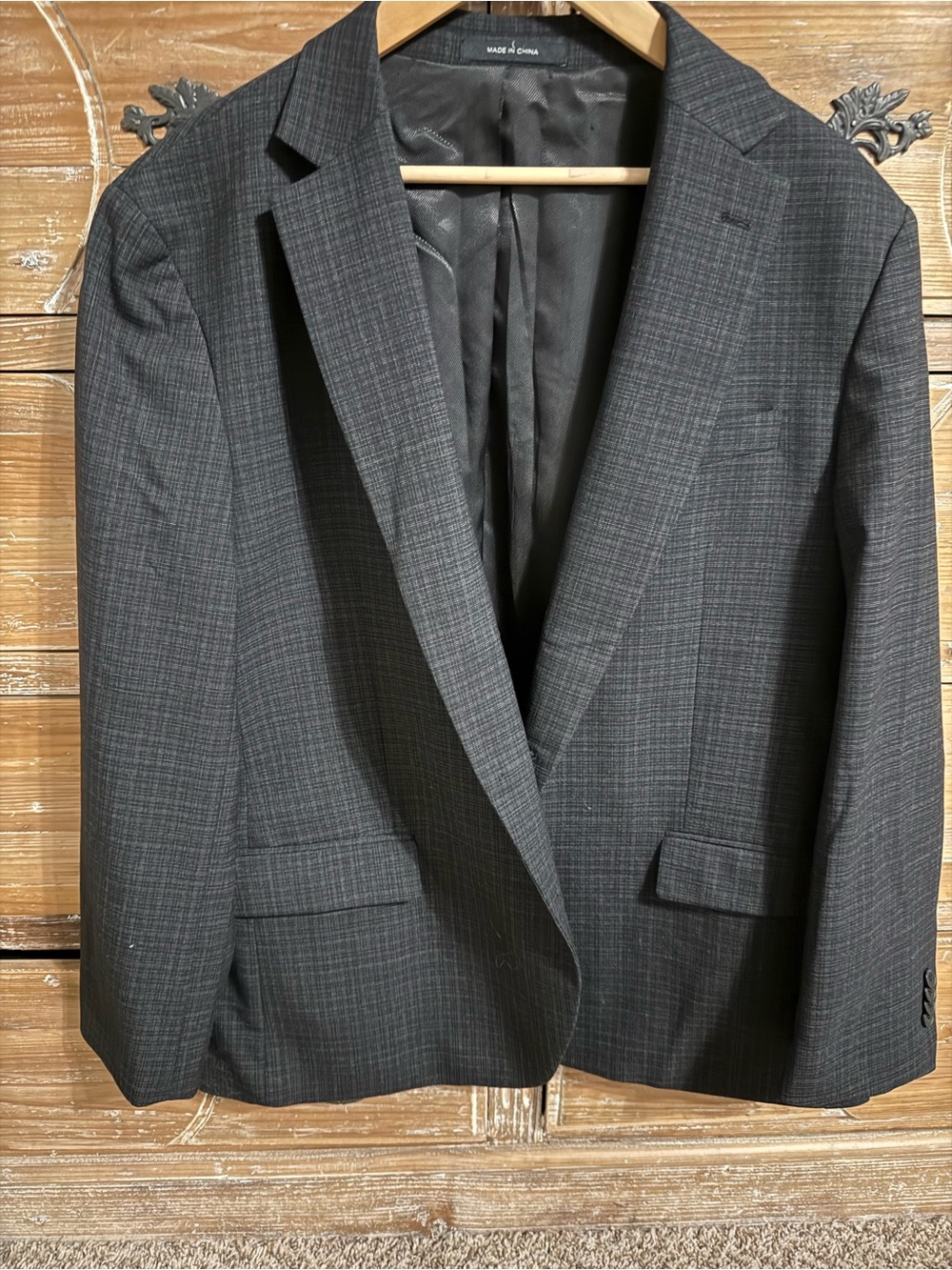 Kenneth Cole Charcoal Plaid Sport Coat